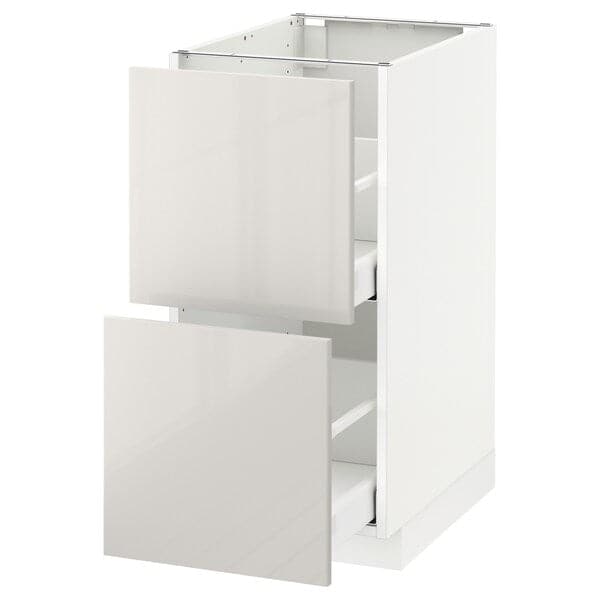 METOD / MAXIMERA - Base cb 2 fronts/2 high drawers, white/Ringhult light grey, 40x60 cm - best price from Maltashopper.com 69168394