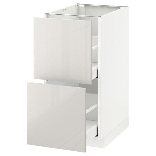 METOD / MAXIMERA - Base cb 2 fronts/2 high drawers, white/Ringhult light grey, 40x60 cm