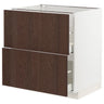 METOD / MAXIMERA base cb 2 fronts/2 high drawers, white/Sinarp brown, 80x60 cm