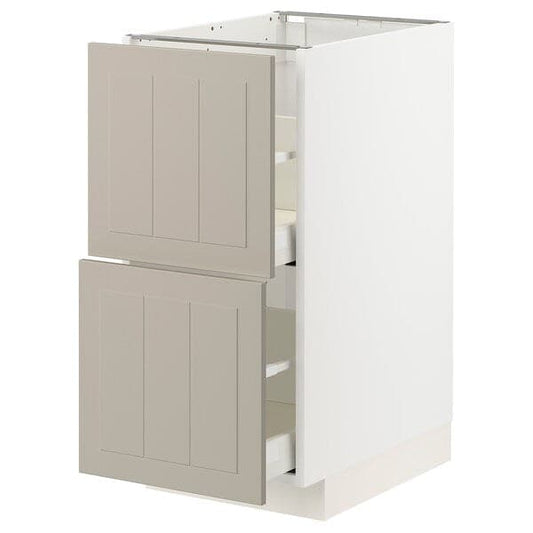 Ikea METOD / MAXIMERA - Base cb 2 fronts/2 high drawers, white/Stensund beige, 40x60 cm