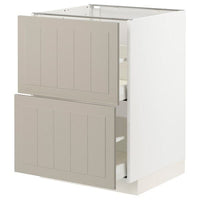 METOD / MAXIMERA - Base cb 2 fronts/2 high drawers, white/Stensund beige, 60x60 cm - best price from Maltashopper.com 29408070