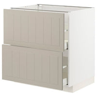 METOD / MAXIMERA - Base cb 2 fronts/2 high drawers, white/Stensund beige, 80x60 cm - best price from Maltashopper.com 89408072