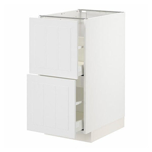METOD / MAXIMERA - Base cb 2 fronts/2 high drawers, white/Stensund white , 40x60 cm