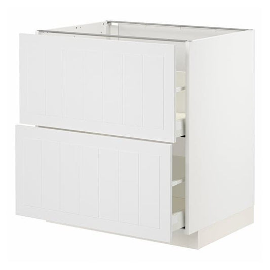 Ikea METOD / MAXIMERA - Base cb 2 fronts/2 high drawers, white/Stensund white, 80x60 cm