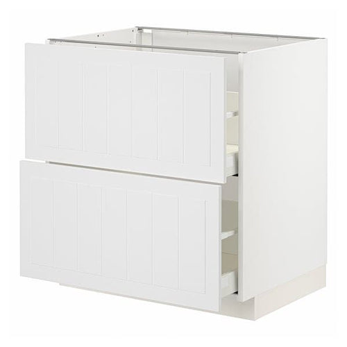 METOD / MAXIMERA - Base cb 2 fronts/2 high drawers, white/Stensund white, 80x60 cm