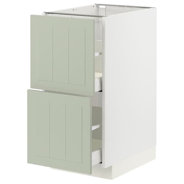 METOD / MAXIMERA - Base cb 2 fronts/2 high drawers, white/Stensund light green, 40x60 cm - best price from Maltashopper.com 59486349