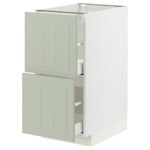 METOD / MAXIMERA - Base cb 2 fronts/2 high drawers, white/Stensund light green, 40x60 cm