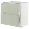 METOD / MAXIMERA base cb 2 fronts/2 high drawers, white/Stensund light green, 80x60 cm