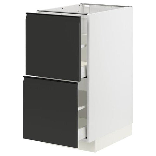 METOD / MAXIMERA - Base cb 2 fronts/2 high drawers, white/Upplöv matt anthracite, 40x60 cm