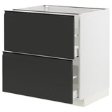 METOD / MAXIMERA base cb 2 fronts/2 high drawers, white/Upplöv matt anthracite, 80x60 cm