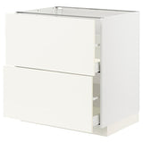 METOD / MAXIMERA base cb 2 fronts/2 high drawers, white/Vallstena white, 80x60 cm