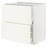 METOD / MAXIMERA base cb 2 fronts/2 high drawers, white/Vallstena white, 80x60 cm