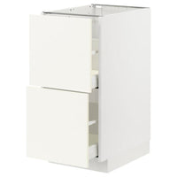 METOD / MAXIMERA - Base cb 2 fronts/2 high drawers, white/Vallstena white, 40x60 cm - best price from Maltashopper.com 59506955