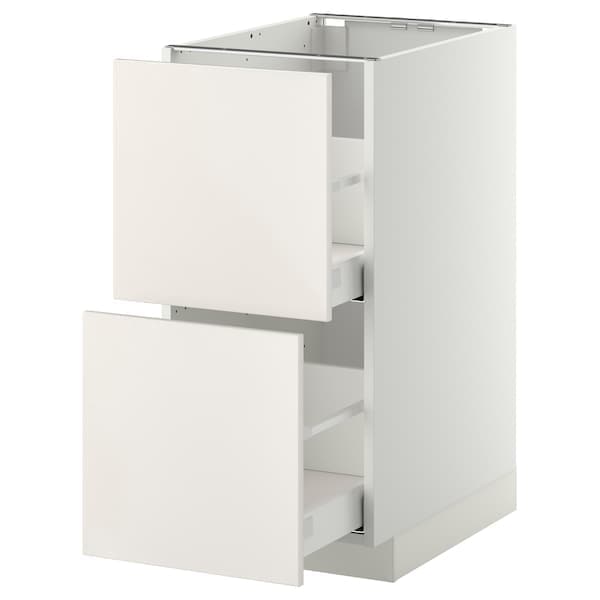METOD / MAXIMERA - Base cb 2 fronts/2 high drawers, white/Veddinge white, 40x60 cm - best price from Maltashopper.com 29104380