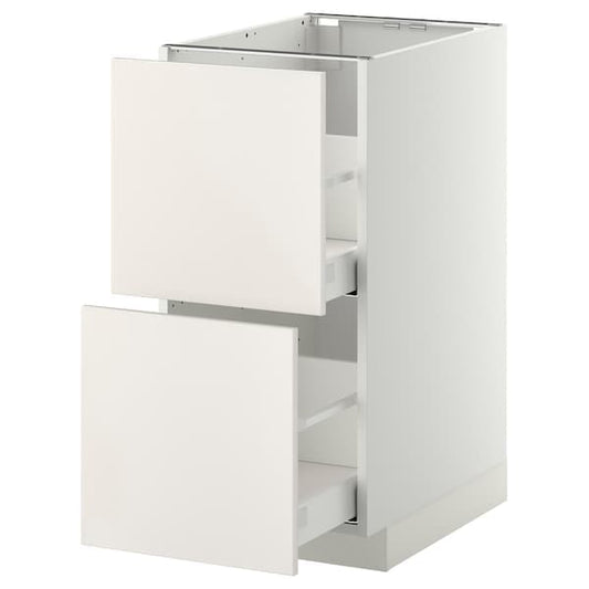 METOD / MAXIMERA - Base cb 2 fronts/2 high drawers, white/Veddinge white, 40x60 cm - best price from Maltashopper.com 29104380