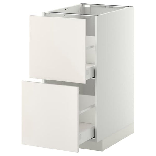 METOD / MAXIMERA - Base cb 2 fronts/2 high drawers, white/Veddinge white, 40x60 cm