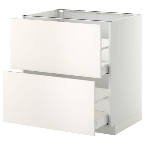 METOD / MAXIMERA - Base cb 2 fronts/2 high drawers, white/Veddinge white, 80x60 cm
