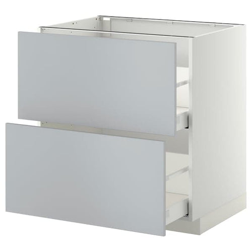 METOD / MAXIMERA - Base cb 2 fronts/2 high drawers, white/Veddinge grey, 80x60 cm