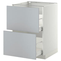 METOD / MAXIMERA - Base cb 2 fronts/2 high drawers, white/Veddinge grey, 60x60 cm - best price from Maltashopper.com 19104432