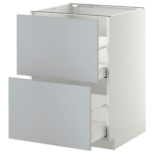 METOD / MAXIMERA - Base cb 2 fronts/2 high drawers, white/Veddinge grey, 60x60 cm
