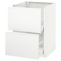 METOD / MAXIMERA - Base cb 2 fronts/2 high drawers, white/Voxtorp matt white, 60x60 cm - best price from Maltashopper.com 19130638