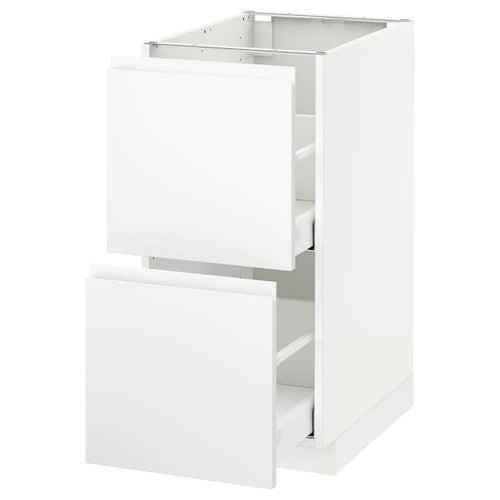 METOD / MAXIMERA - Base cb 2 fronts/2 high drawers, white/Voxtorp matt white, 40x60 cm
