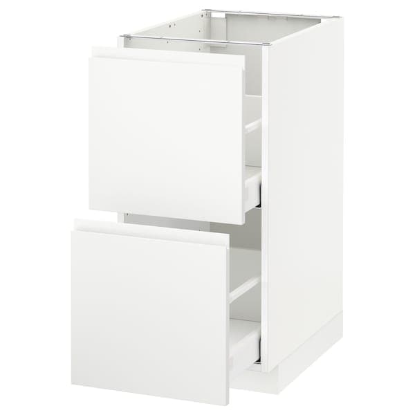 METOD / MAXIMERA - Base cb 2 fronts/2 high drawers, white/Voxtorp matt white, 40x60 cm