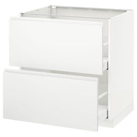 METOD / MAXIMERA - Base cb 2 fronts/2 high drawers, white/Voxtorp matt white, 80x60 cm - best price from Maltashopper.com 79130640