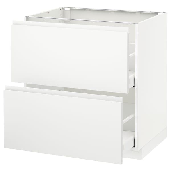 Ikea METOD / MAXIMERA - Base cb 2 fronts/2 high drawers, white/Voxtorp matt white, 80x60 cm