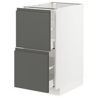 METOD / MAXIMERA - Base cb 2 fronts/2 high drawers, white/Voxtorp dark grey, 40x60 cm - best price from Maltashopper.com 79309954