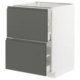 METOD / MAXIMERA base cb 2 fronts/2 high drawers, white/Voxtorp dark grey, 60x60 cm