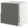 METOD / MAXIMERA base cb 2 fronts/2 high drawers, white/Voxtorp dark grey, 80x60 cm