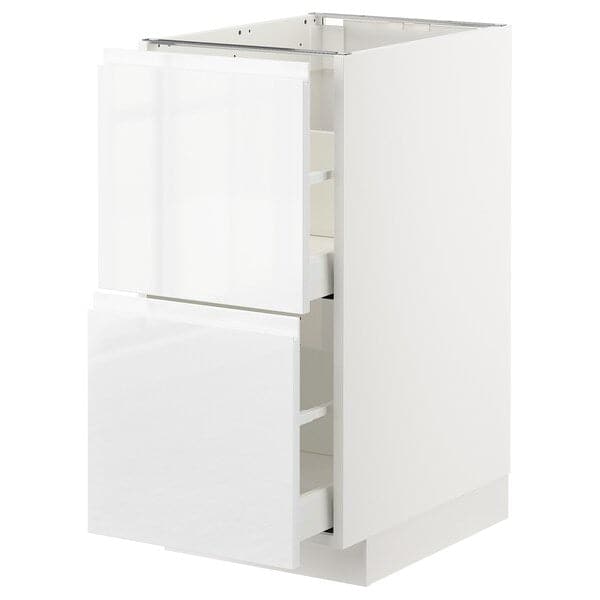 Ikea METOD / MAXIMERA - Base cb 2 fronts/2 high drawers, white/Voxtorp high-gloss/white, 40x60 cm