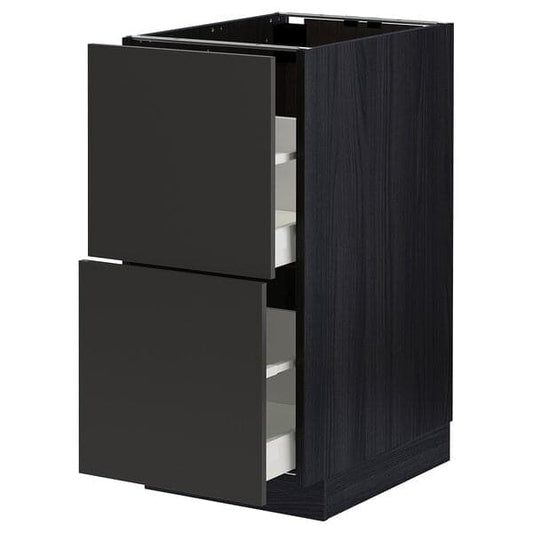 Ikea METOD / MAXIMERA - Base cb 2 fronts/2 high drawers, black/Nickebo matt anthracite, 40x60 cm