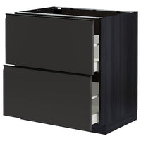 METOD / MAXIMERA - Base cb 2 fronts/2 high drawers, black/Upplöv matt anthracite, 80x60 cm - best price from Maltashopper.com 39495397