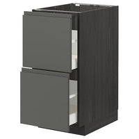 METOD / MAXIMERA - Base cb 2 fronts/2 high drawers, black/Voxtorp dark grey, 40x60 cm - best price from Maltashopper.com 79310113