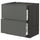 METOD / MAXIMERA base cb 2 fronts/2 high drawers, black/Voxtorp dark grey, 80x60 cm