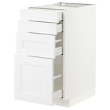 METOD / MAXIMERA base cab 4 frnts/4 drawers, white/Axstad matt white, 40x60 cm