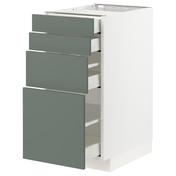 METOD / MAXIMERA - Base cab 4 frnts/4 drawers, white/Bodarp grey-green, 40x60 cm