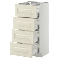 METOD / MAXIMERA base cab 4 frnts/4 drawers, white/Bodbyn off-white, 40x37 cm
