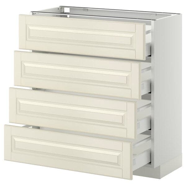METOD / MAXIMERA - Base cab 4 frnts/4 drawers, white/Bodbyn off-white , - best price from Maltashopper.com 09109920