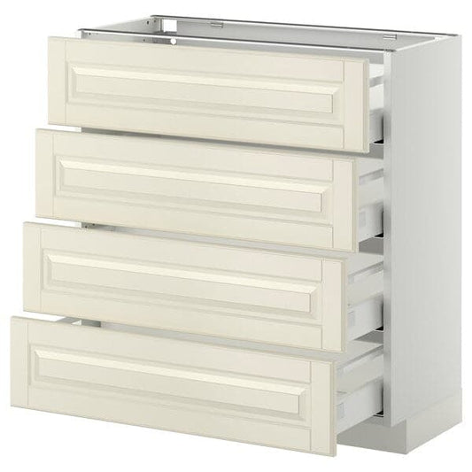 METOD / MAXIMERA - Base cab 4 frnts/4 drawers, white/Bodbyn off-white , - best price from Maltashopper.com 09109920