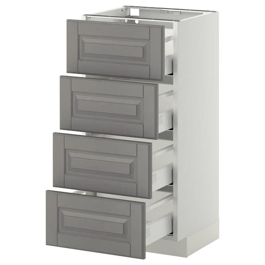 Ikea METOD / MAXIMERA - Base cab 4 frnts/4 drawers, white/Bodbyn grey, 40x37 cm