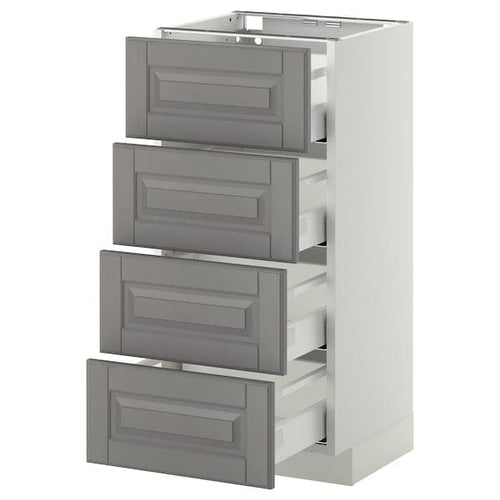 METOD / MAXIMERA - METOD / MAXIMERA Base cab 4 frnts/4 drawers, white/Bodbyn grey, 40x37 cm
