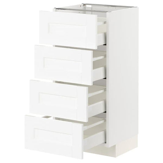 Ikea METOD / MAXIMERA - Base cab 4 frnts/4 drawers, white Enköping/white wood effect, 40x37 cm