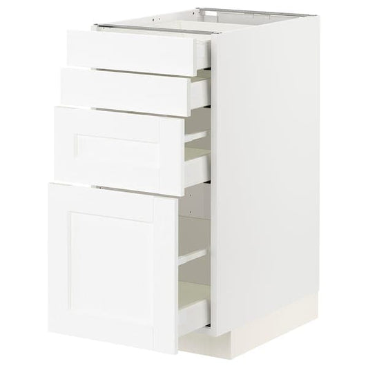 Ikea METOD / MAXIMERA - Base cab 4 frnts/4 drawers, white Enköping/white wood effect, 40x60 cm