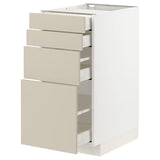 METOD / MAXIMERA base cab 4 frnts/4 drawers, white/Havstorp beige, 40x60 cm