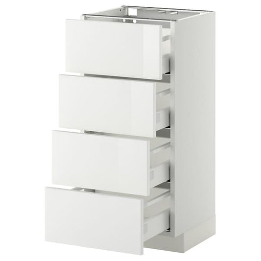 METOD / MAXIMERA - Base cab 4 frnts/4 drawers, white/Ringhult white, 40x37 cm - best price from Maltashopper.com 49109838