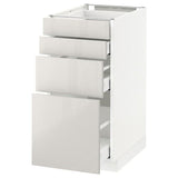 METOD / MAXIMERA base cab 4 frnts/4 drawers, white/Ringhult light grey, 40x60 cm