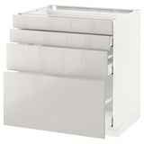 METOD / MAXIMERA base cab 4 frnts/4 drawers, white/Ringhult light grey, 80x60 cm